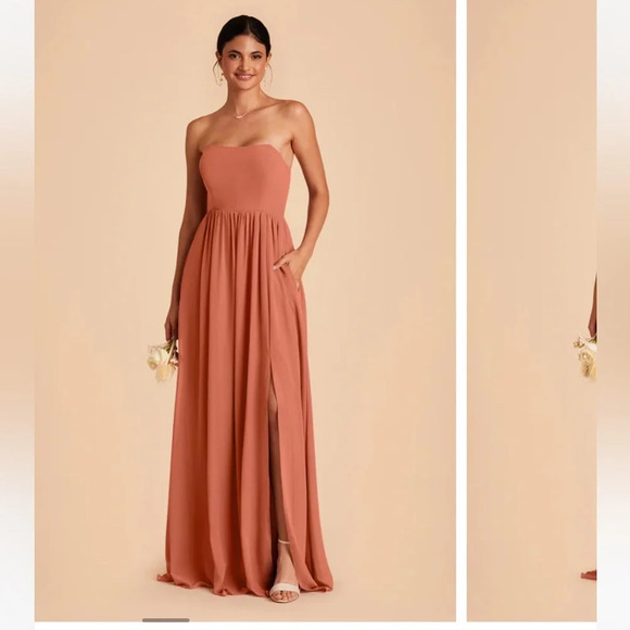 Birdy Grey Strapless Prom Maxi Bridesmaid Wedding Guest Dress August Terracotta - Picture 3 of 12